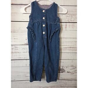 VTG Bonjour 90's Style Blue Jean Denim Toddler girl jumper size 2T